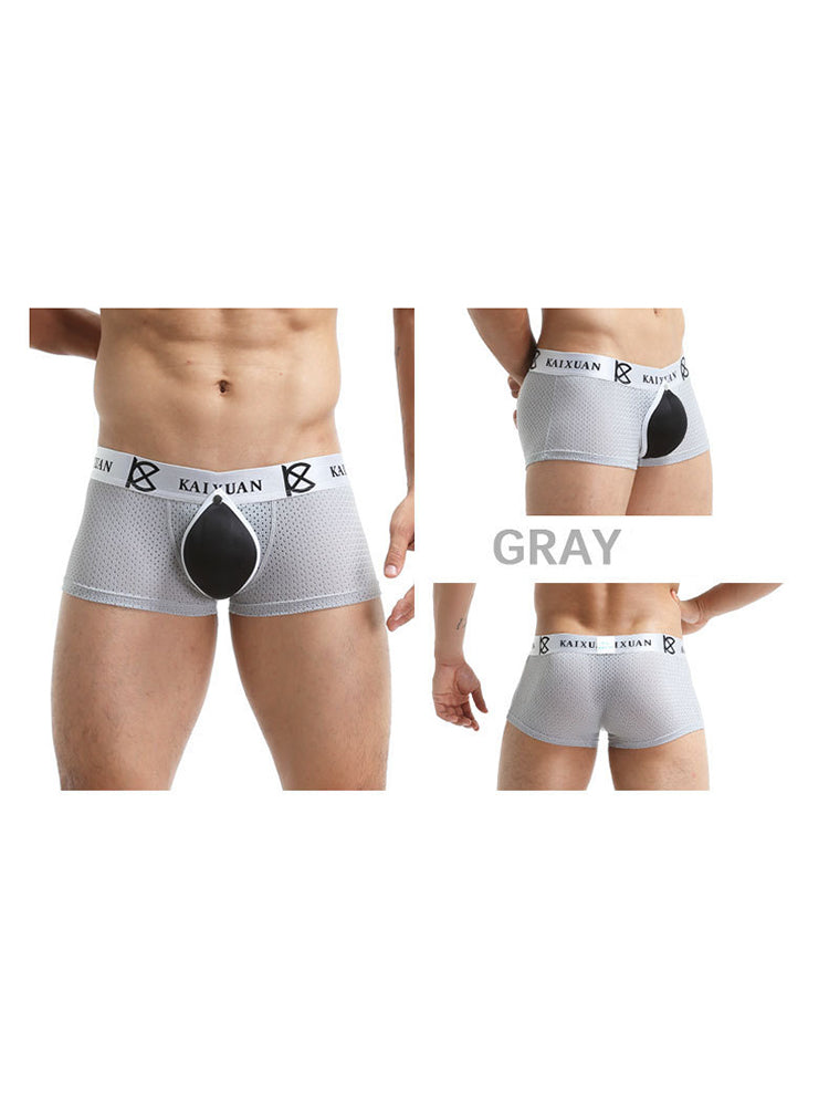 2-pack Men's Sexy Detachable Curled Cup Snap Hip Boxer Briefs