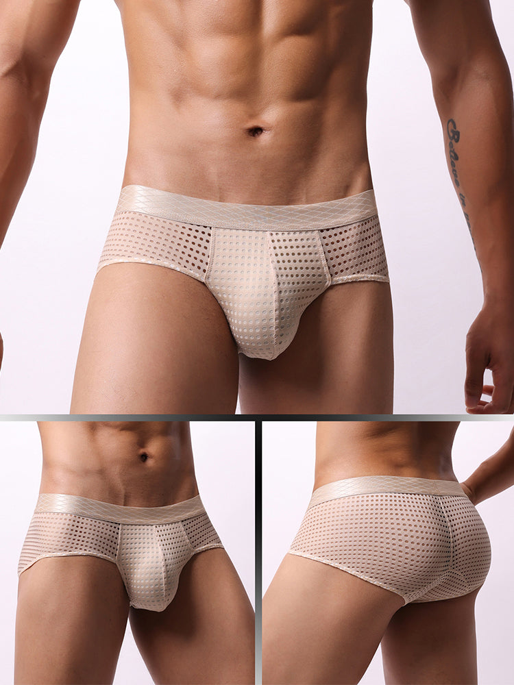 3 Pack Men's Quick-Dry Mesh Low-Rise Briefs