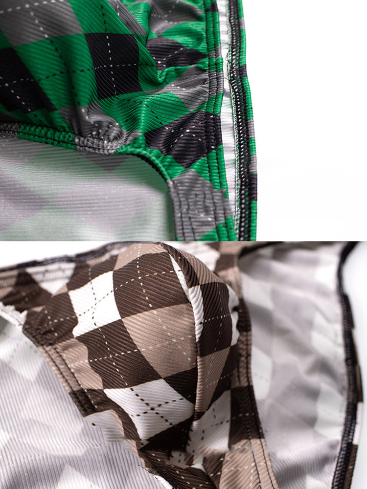 Rhombus Check Pattern Pouch Briefs