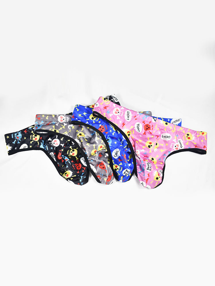 3 Pack Men's Skull Print Thong - Edgy & Sexy