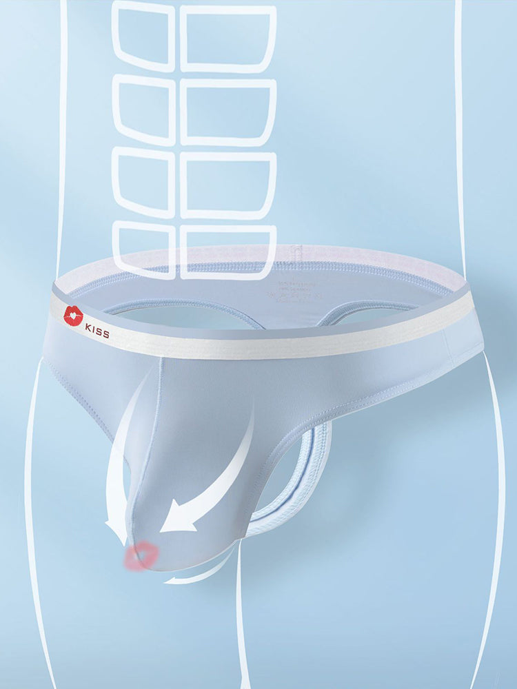 3 Pack Men's Ice Silk Sexy U-Shaped Pouch Kiss Thong