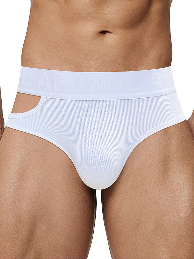 Men’s Ribbed Cutout Stretch Cotton Briefs