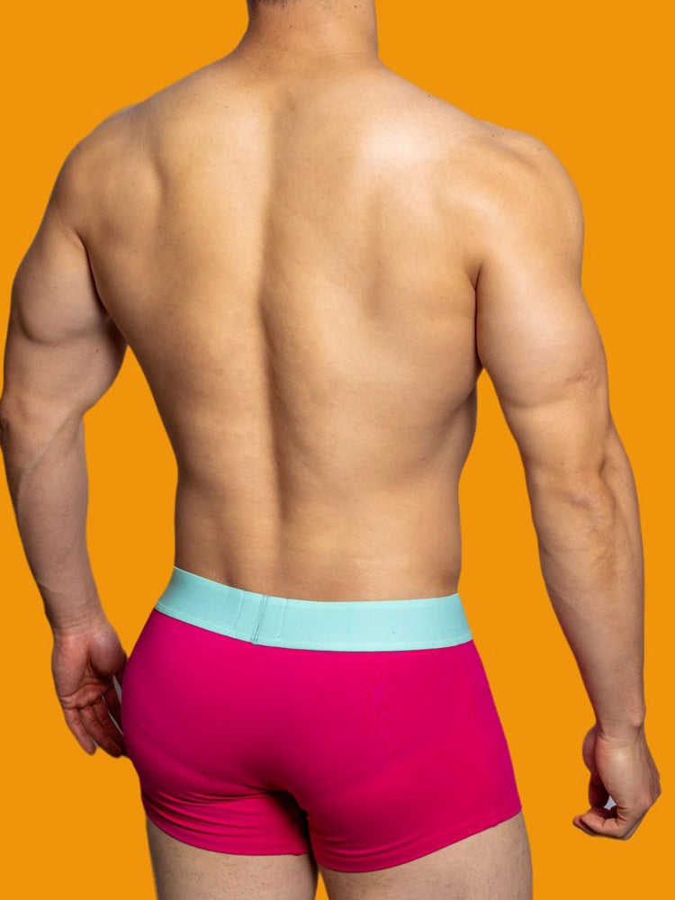 2 Pack Men's Mesh Transparent Open-Cut Cotton Mesh Trunks