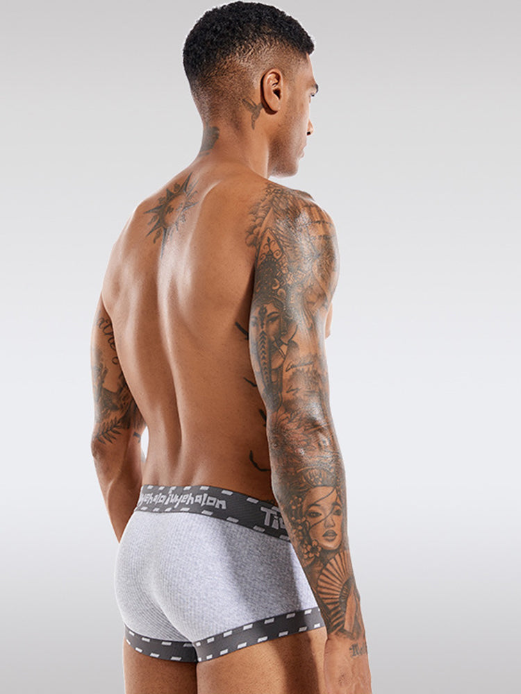 Men's Threaded Fabric Pouch Trunks With Fly