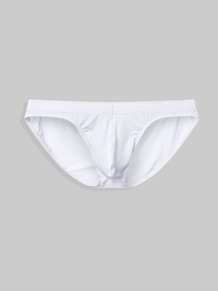 Men's Low Waist Ice Silk Transparent Seamless Briefs