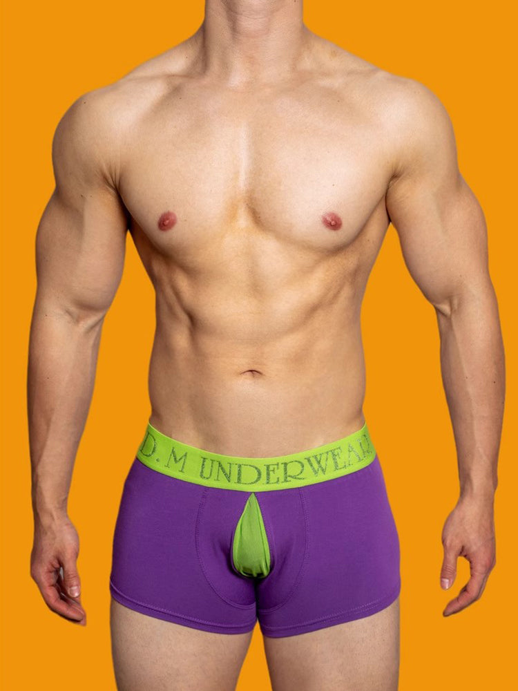 2 Pack Men's Mesh Transparent Open-Cut Cotton Mesh Trunks