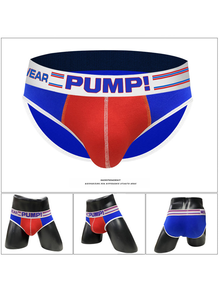 Men's Spliced Color Support Pouch Briefs