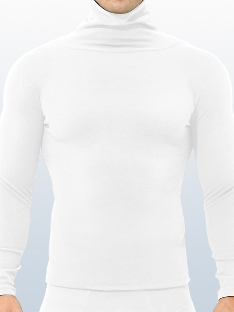 Men's Mid-high Collar Warm Cold-proof Long-sleeved Bottoming Shirt