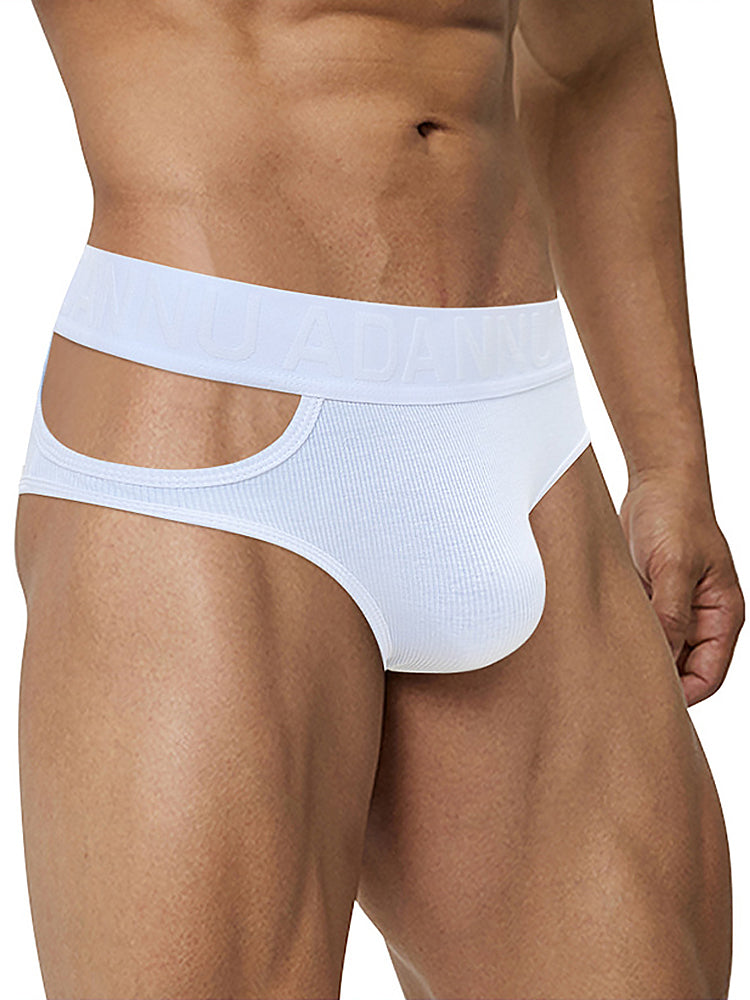 Men’s Ribbed Cutout Stretch Cotton Briefs