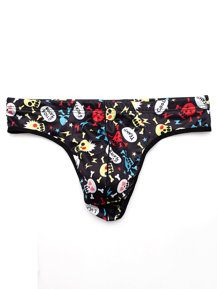 3 Pack Men's Skull Print Thong - Edgy & Sexy