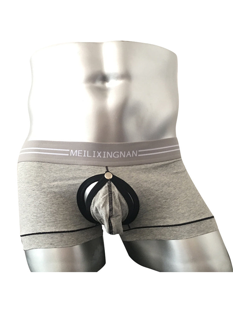 2 Pack Men's Detachable Pouch Breathable Boxer Briefs