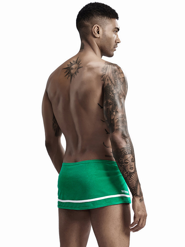 Men's Stylish Homewear Cotton Toweling Side Slit Shorts