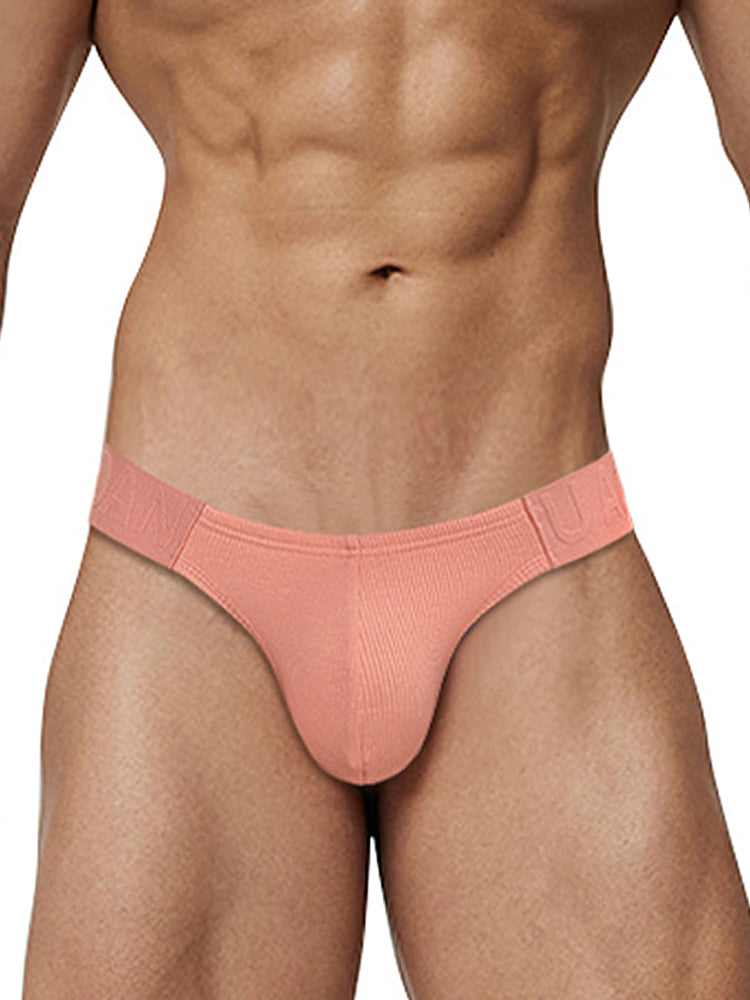 2 Pack Men's Low-Rise High-Cut Ribbed Cotton Bikini