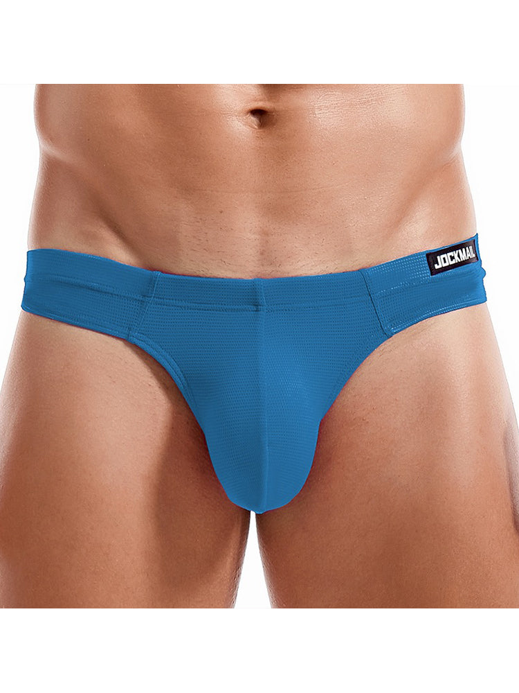 Men's Simple Breathable Mesh Pouch Thong & Strings