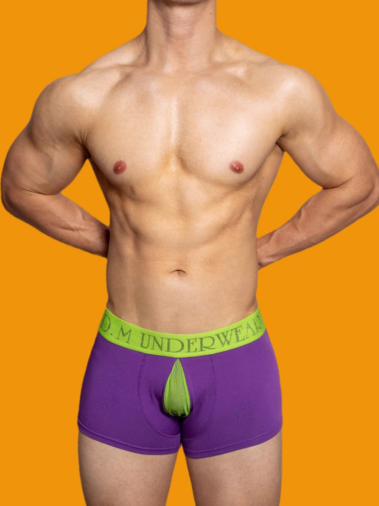 2 Pack Men's Mesh Transparent Open-Cut Cotton Mesh Trunks