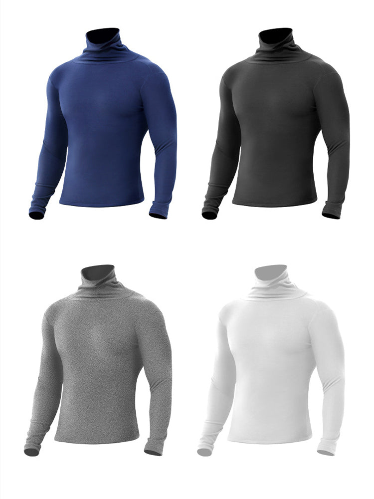 Men's Mid-high Collar Warm Cold-proof Long-sleeved Bottoming Shirt