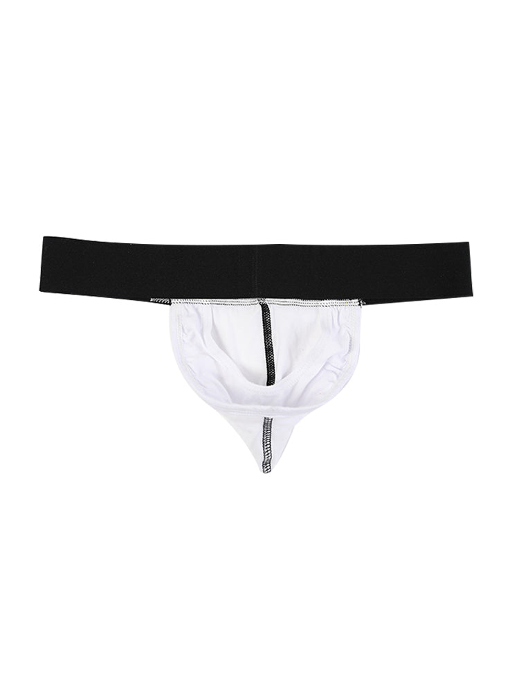 3 Pack Low-Cut Cotton Men's Thong with Enhanced Pouch