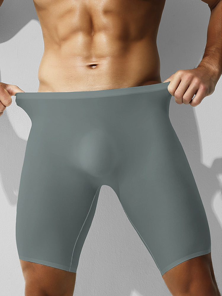 3 Pack Men's Breathable Seamless Mid-Length Boxer Briefs