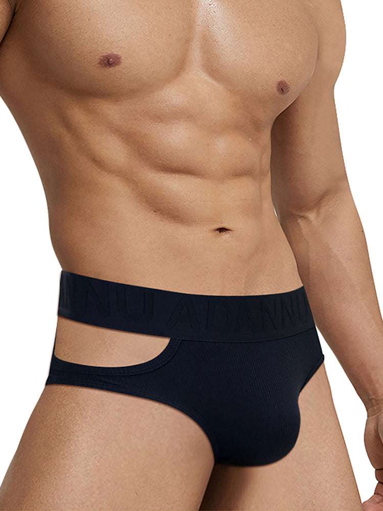 Men’s Ribbed Cutout Stretch Cotton Briefs
