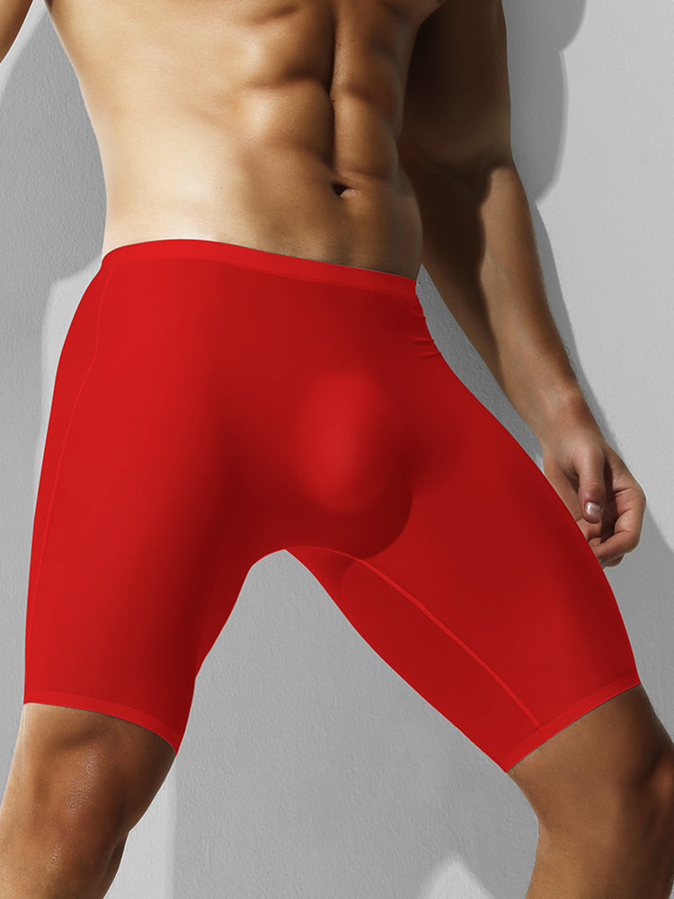 3 Pack Men's Breathable Seamless Mid-Length Boxer Briefs