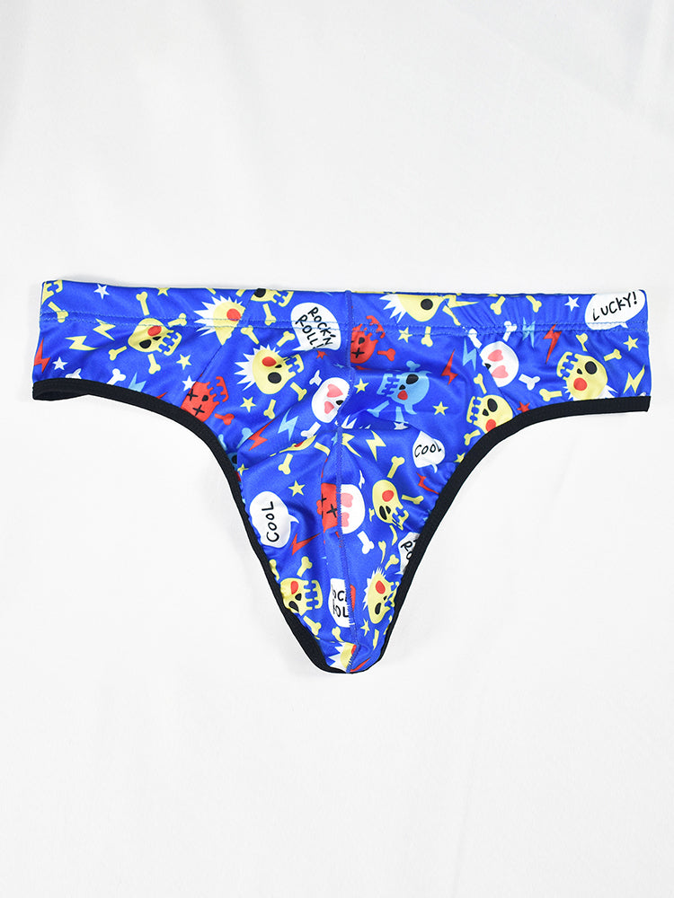 3 Pack Men's Skull Print Thong - Edgy & Sexy