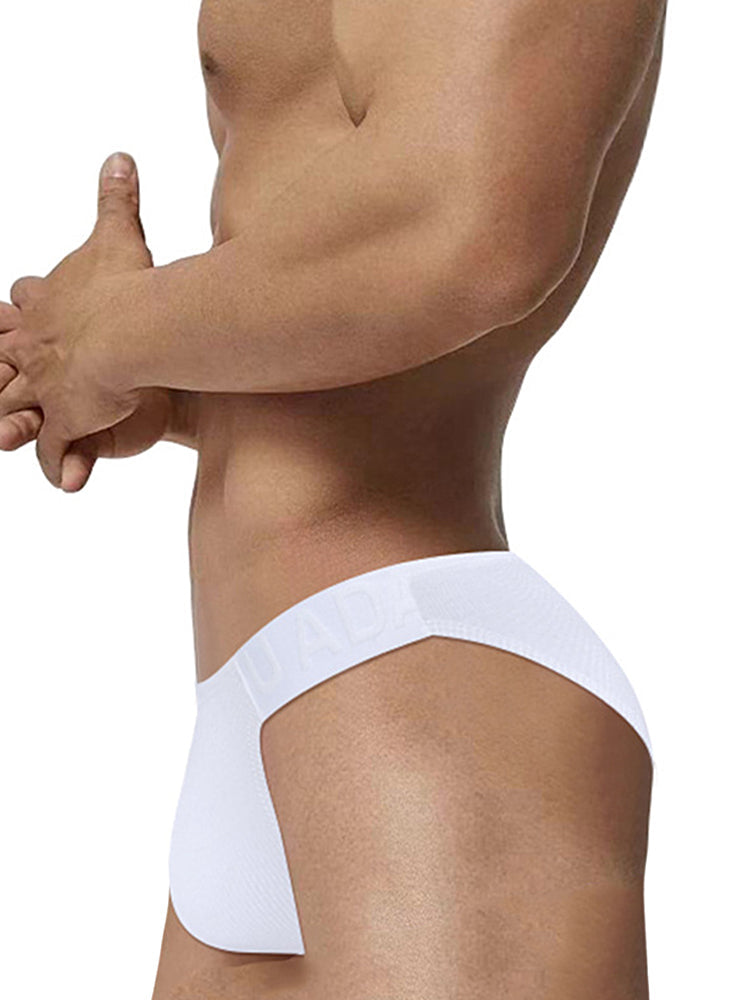 2 Pack Men's Low-Rise High-Cut Ribbed Cotton Bikini