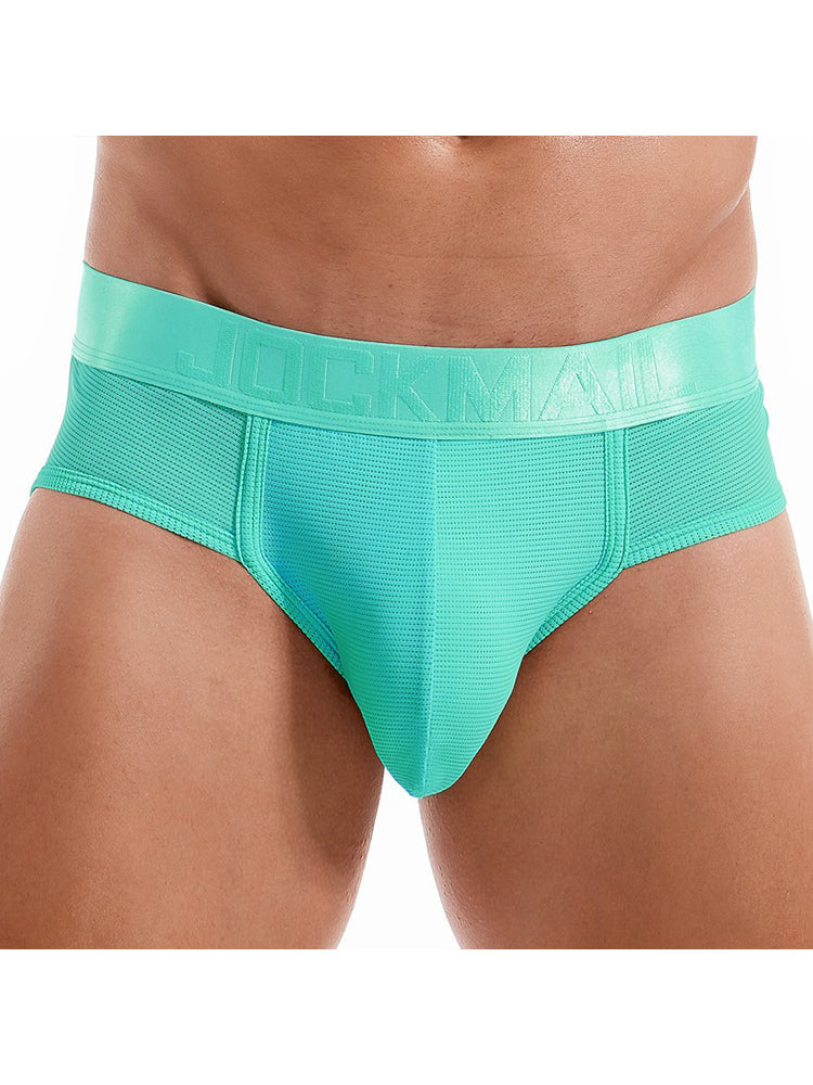 Men's Solid Color Mesh Breathable Sports Fitness Briefs