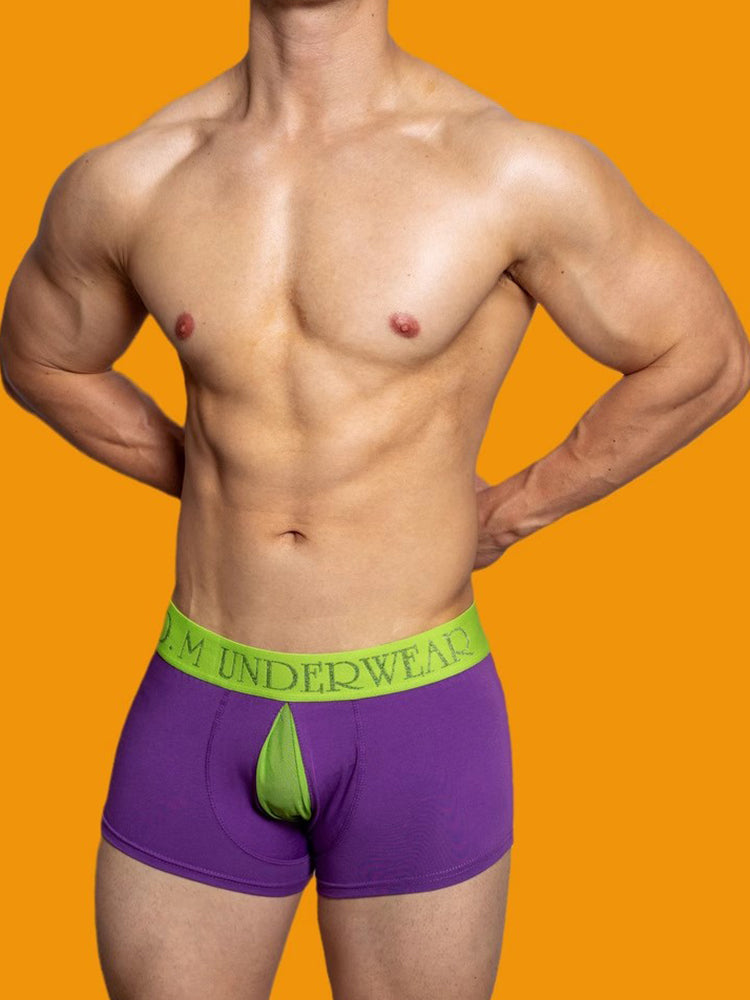 2 Pack Men's Mesh Transparent Open-Cut Cotton Mesh Trunks