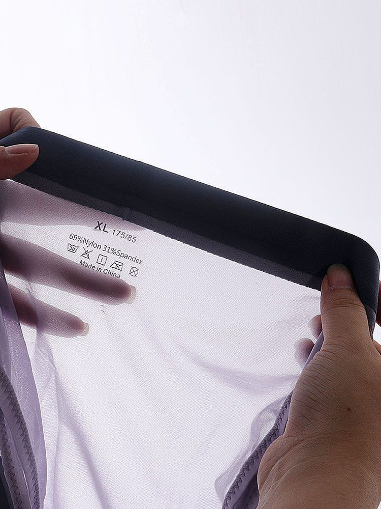 Men's Ultra Thin Ice Silk See-through Briefs