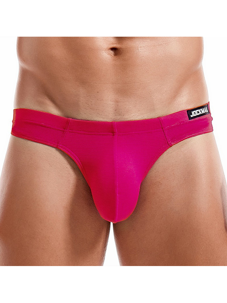 Men's Simple Breathable Mesh Pouch Thong & Strings