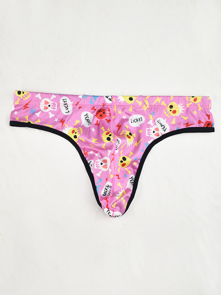 3 Pack Men's Skull Print Thong - Edgy & Sexy