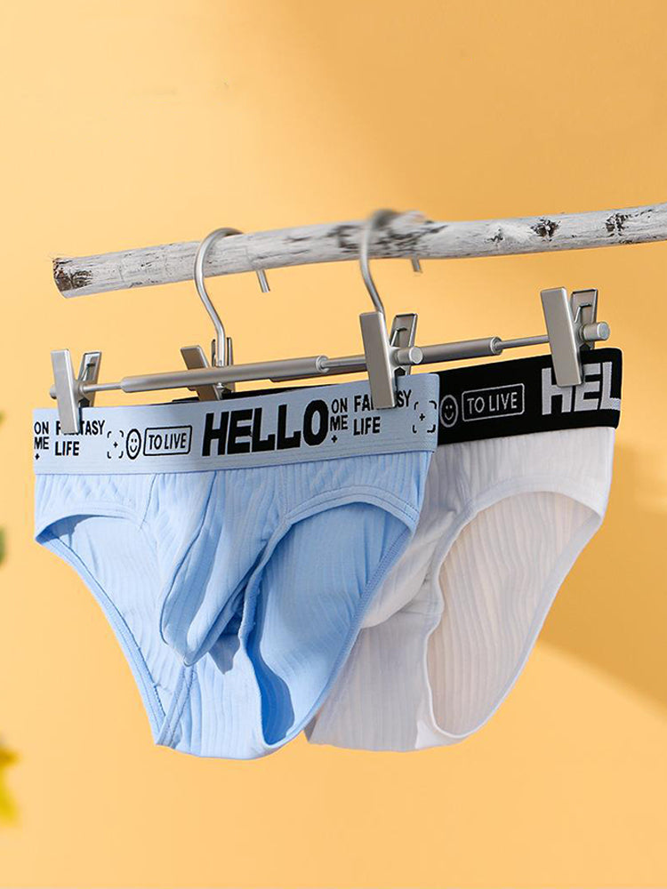 Men's Cotton Ribbed Breathable Briefs with 3D Pouch