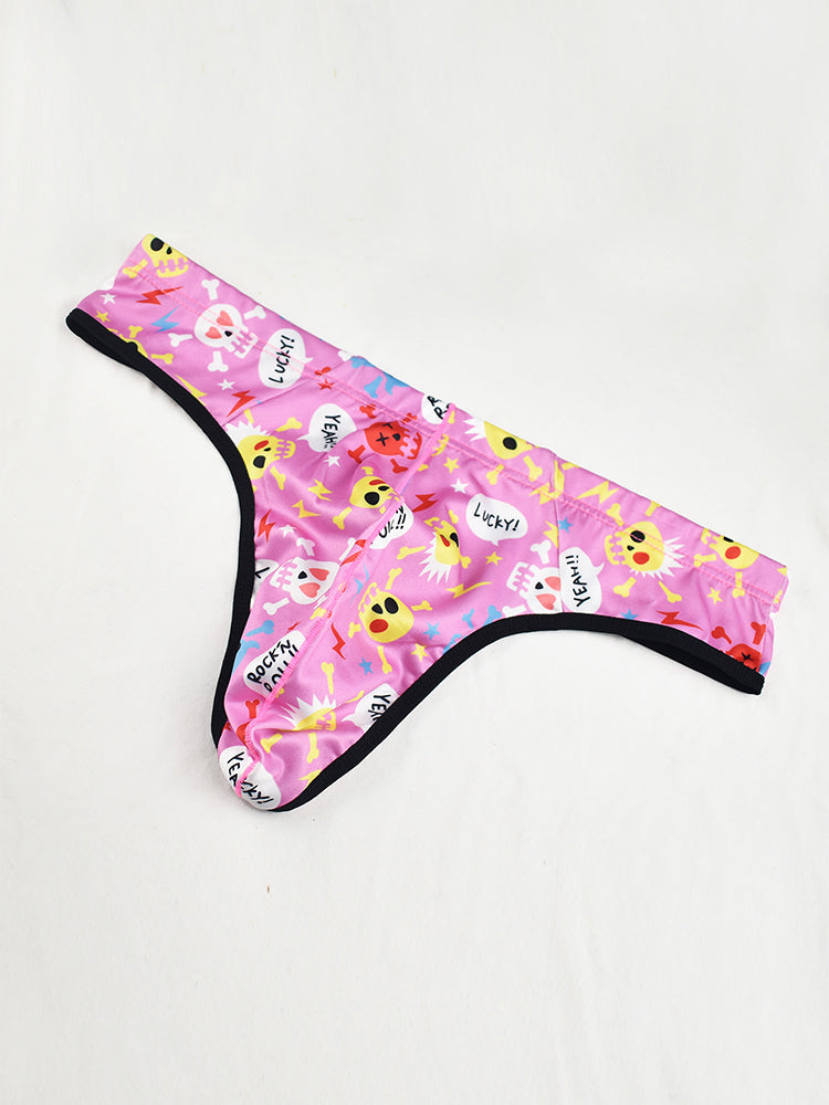 3 Pack Men's Skull Print Thong - Edgy & Sexy