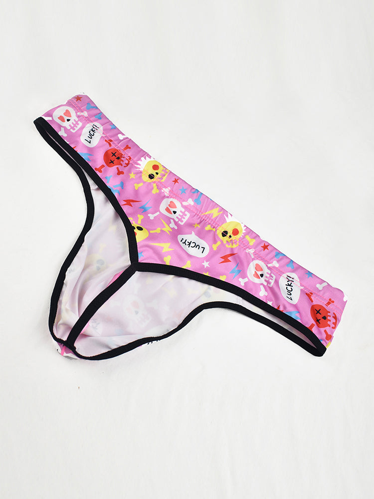 3 Pack Men's Skull Print Thong - Edgy & Sexy