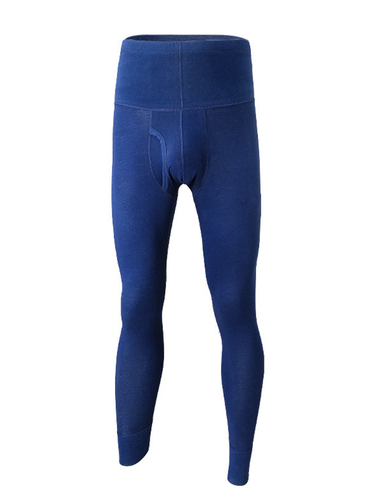 Men's High-rise Cotton Thermal Bottoms With Fly