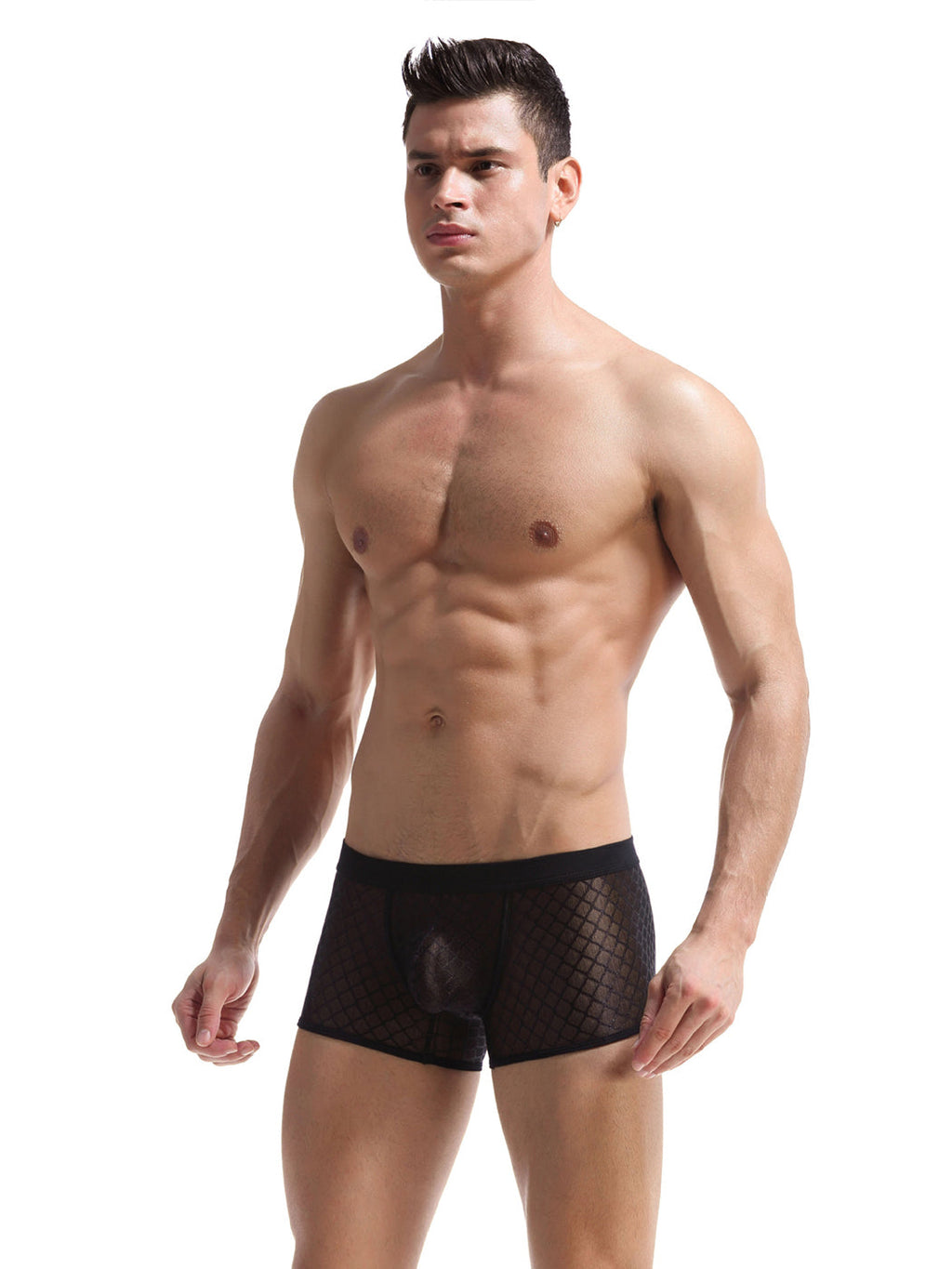 2 Pack Men's Sexy Transparent Mesh Trunks