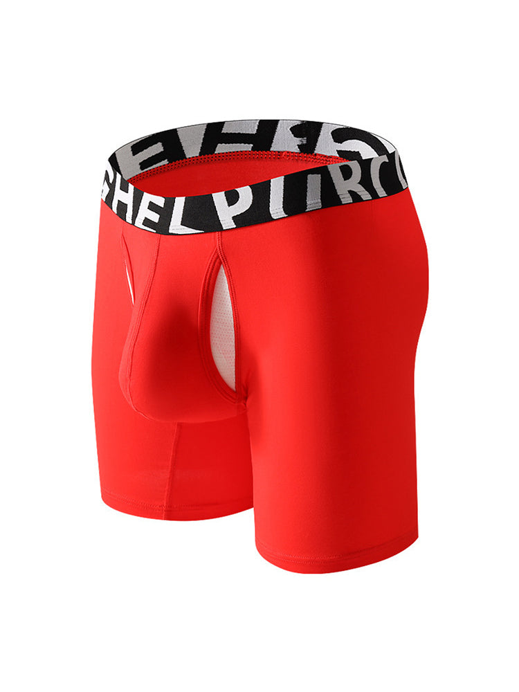 2 Pack Men's Long-Leg Anti-Chafing Performance Boxer Briefs