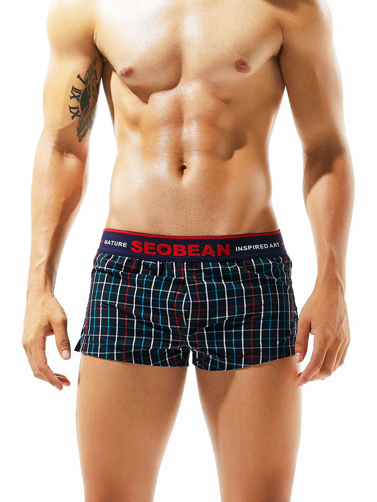 Men’s Relaxed Plaid Vent Cotton Boxers