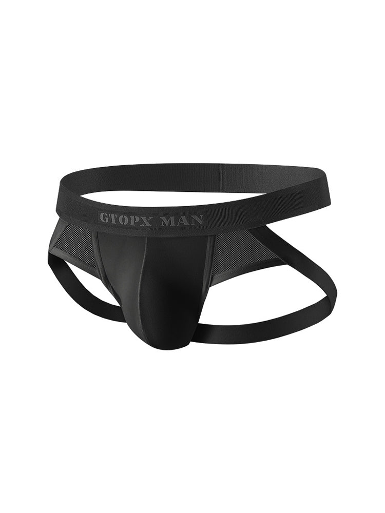 2 Pack Men's Low-Rise Ice Silk Breathable Mesh Jockstrap