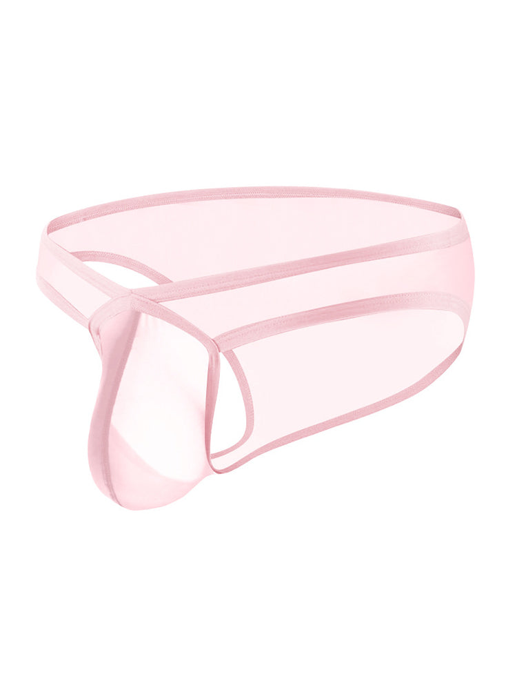 2 Pack Men's Sexy See-Through Triangle Y-Shaped Sleep Briefs