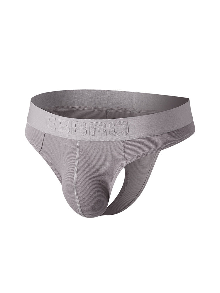 2 Pack Men's Ribbed Butt-Lifting U-Pouch Sexy Thong