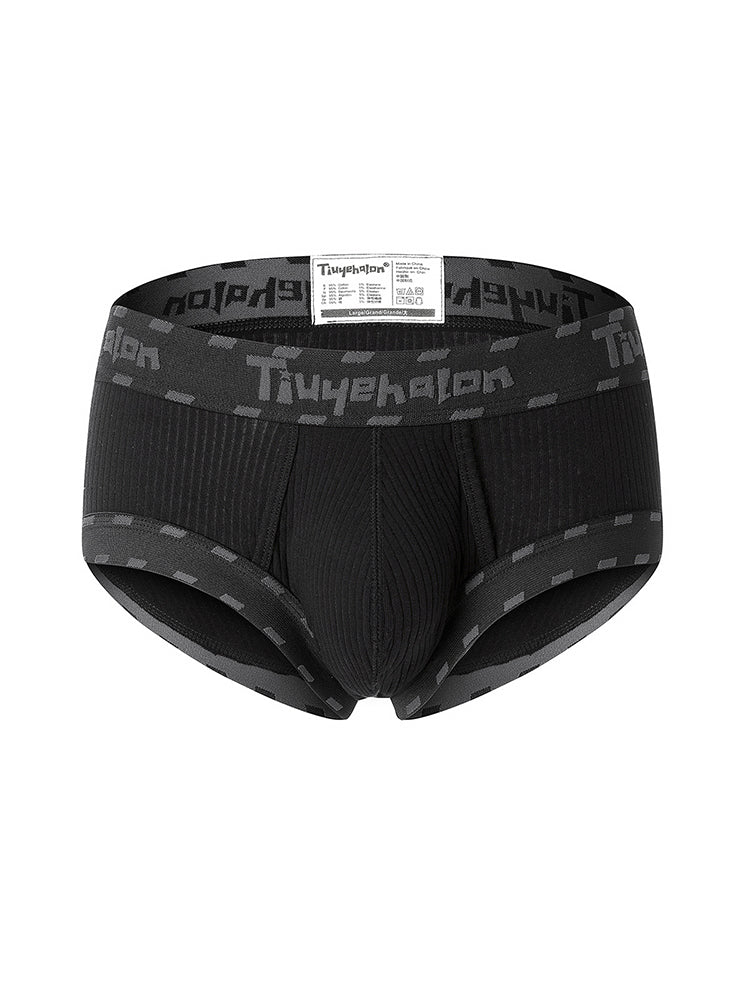 Men's Threaded Fabric Pouch Trunks With Fly