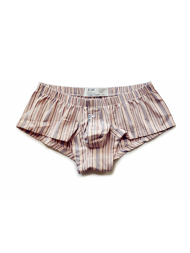 Mens Plaid Front Pouch Boxer Shorts