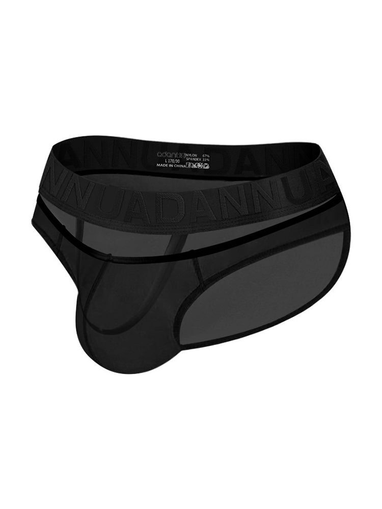 2 Pack Men's Stretch Solid Color Sexy Crotch Single-Layer Briefs