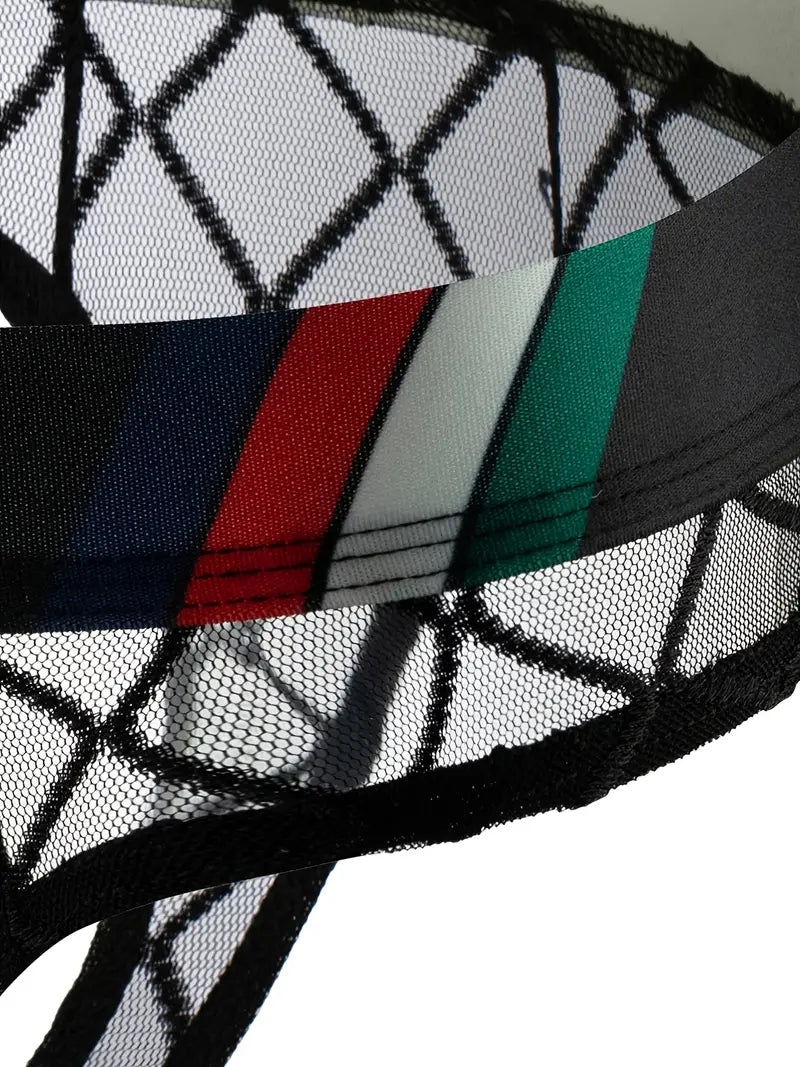 3 Pack Men's Low-Rise Lace Sexy Mesh Briefs And Thongs