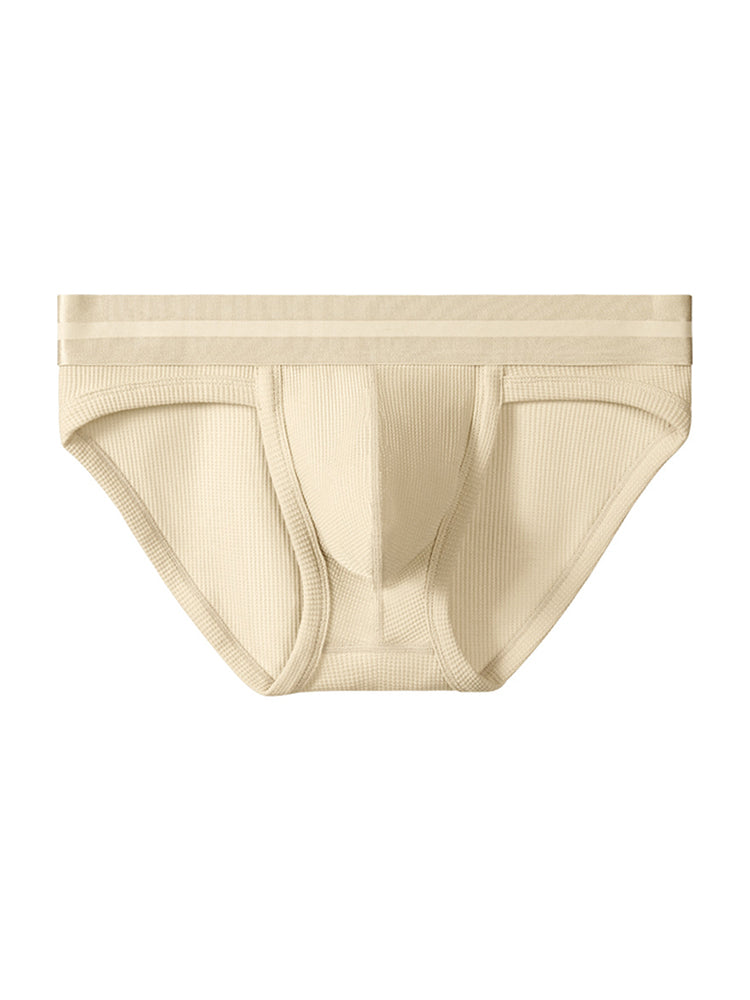 2 Pack Men's Waffle-Knit Cotton Separable Scrotum Support Briefs