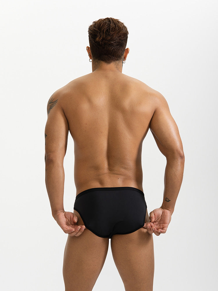 2 Pack Men's U-Pouch Design Metal-Clasp Thin Briefs