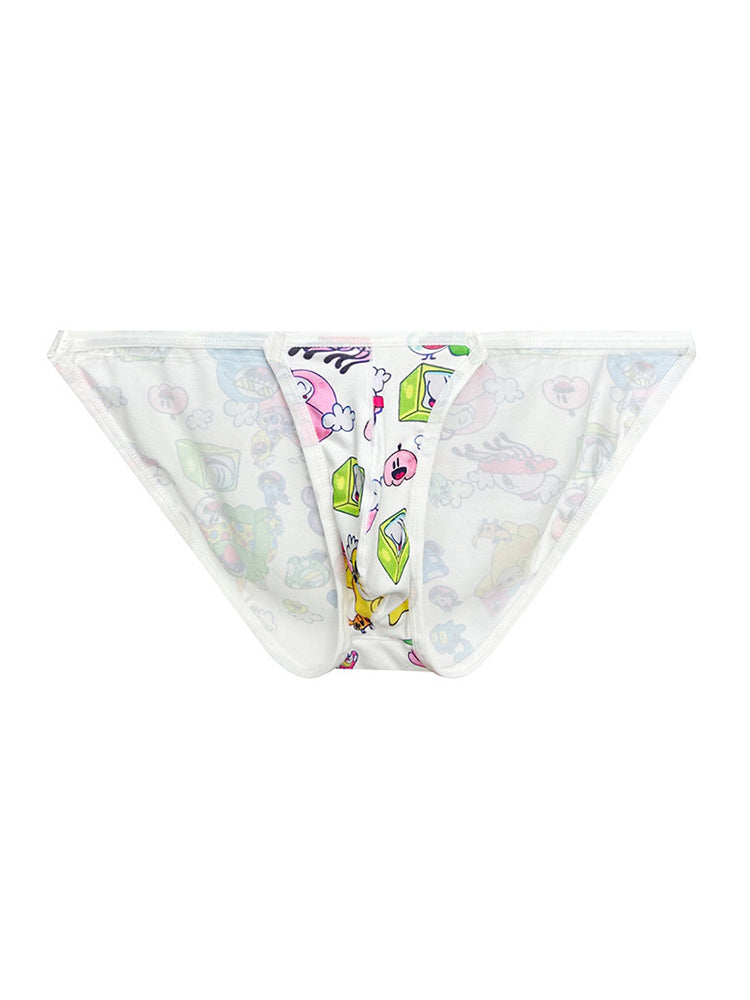 2 Pack Men's Trendy Printed Cartoon Comfortable and Breathable Bikini