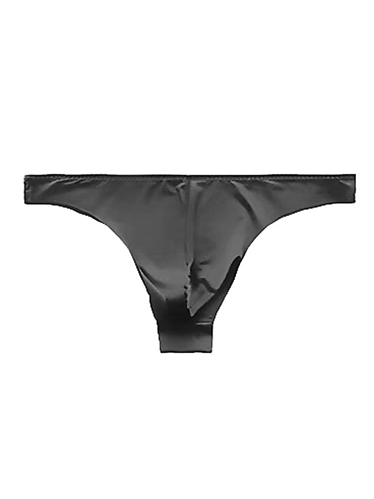 4 Pack Men's Seamless Ice Silk Sports Sexy Solid Color Thong & Strings