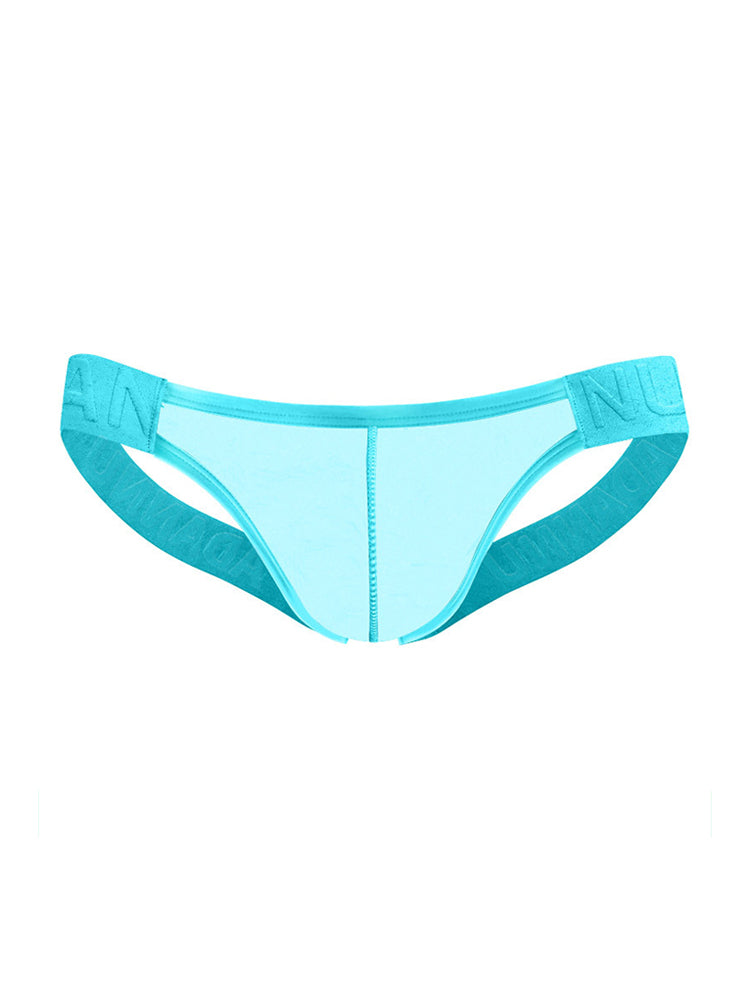 2 Pack Men's Sheer No-Waistband Jockstrap with Textured Pattern